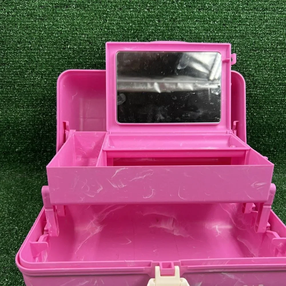 Caboodles of California Light Pastel Pink Swirl Large Makeup‎ Case #5626
